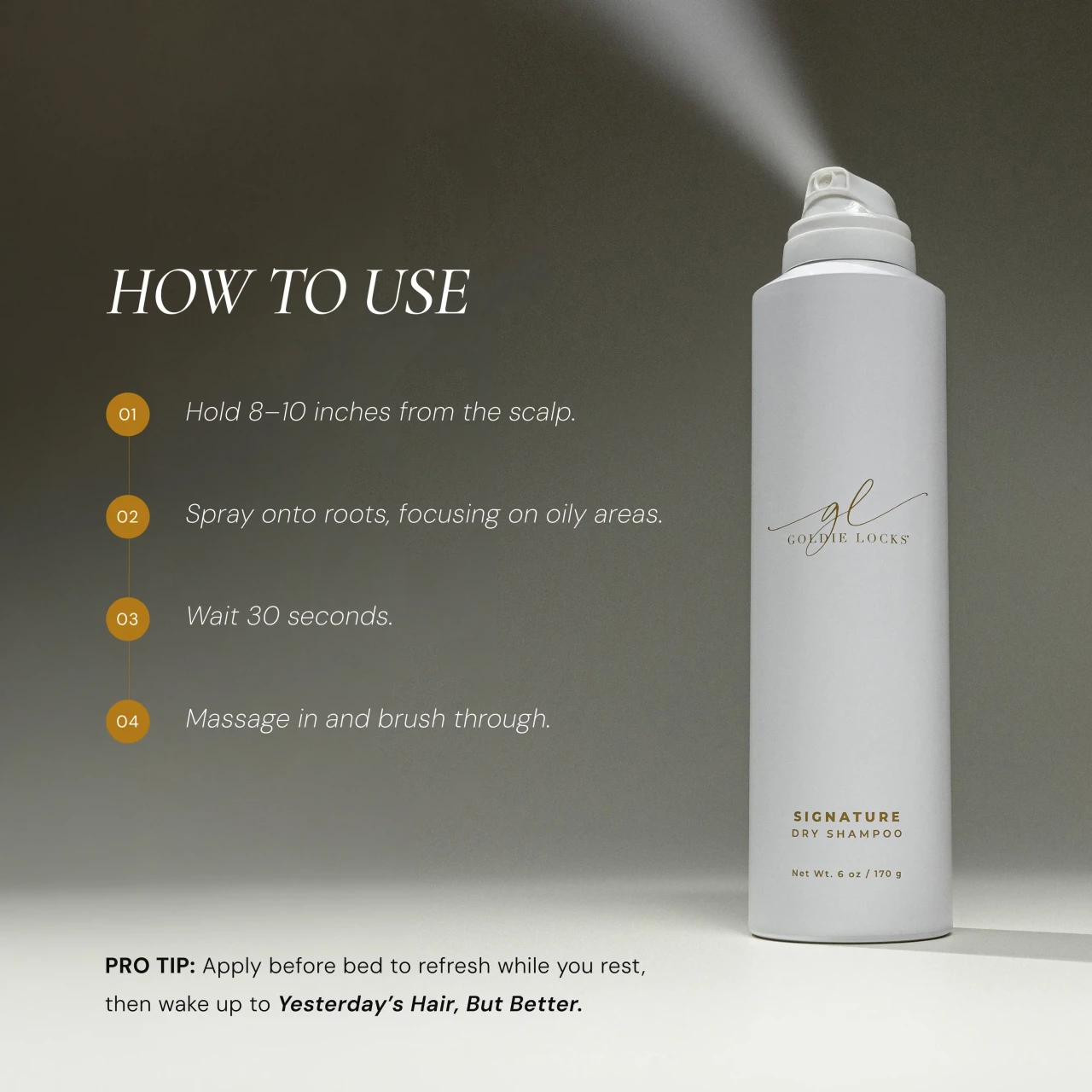GOLDIE LOCKS NEW DRY SHAMPOO SPRAY 6 OZ