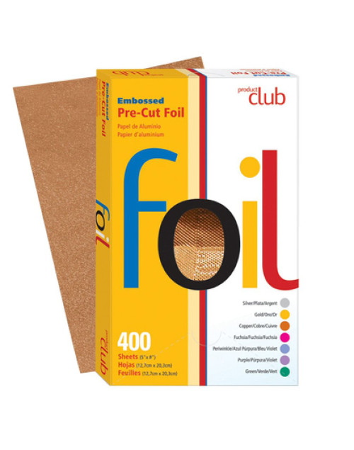 Product Club 5x8 Pre Cut Embossed Foil 400ct-COPPER