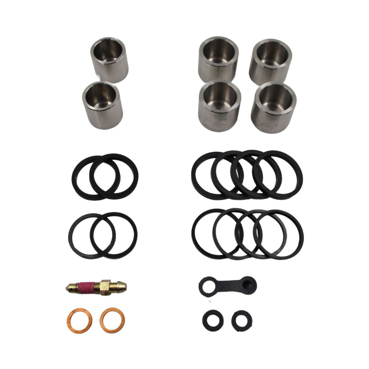 Kawasaki ZRX1200 S, ZRX1200S Stainless Steel Caliper Piston & Seals Set (Tokico 6 Pot)