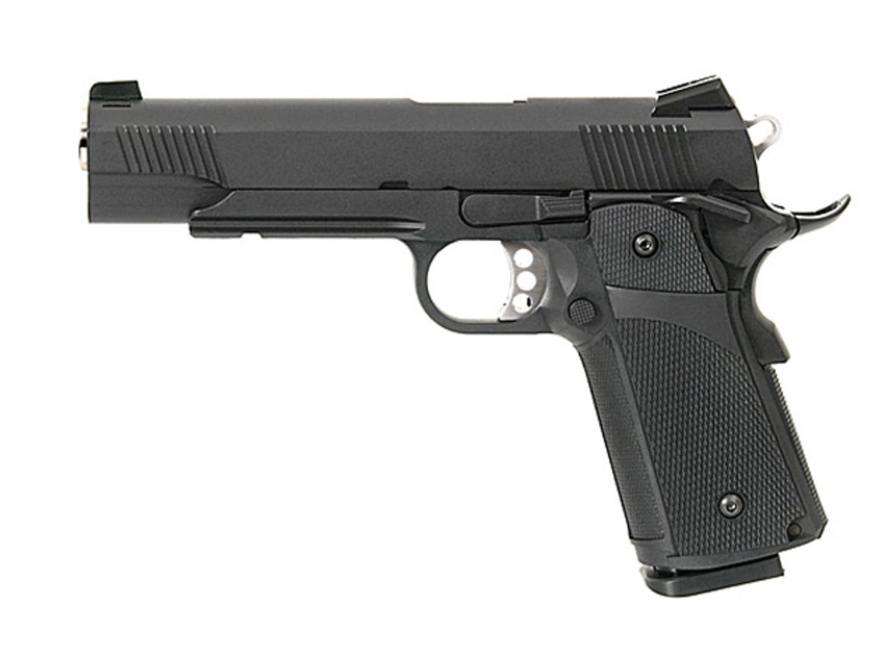 KJ Works KP-05 Hi Capa GBB Pistol - Black (Two magazines included gas and co2)