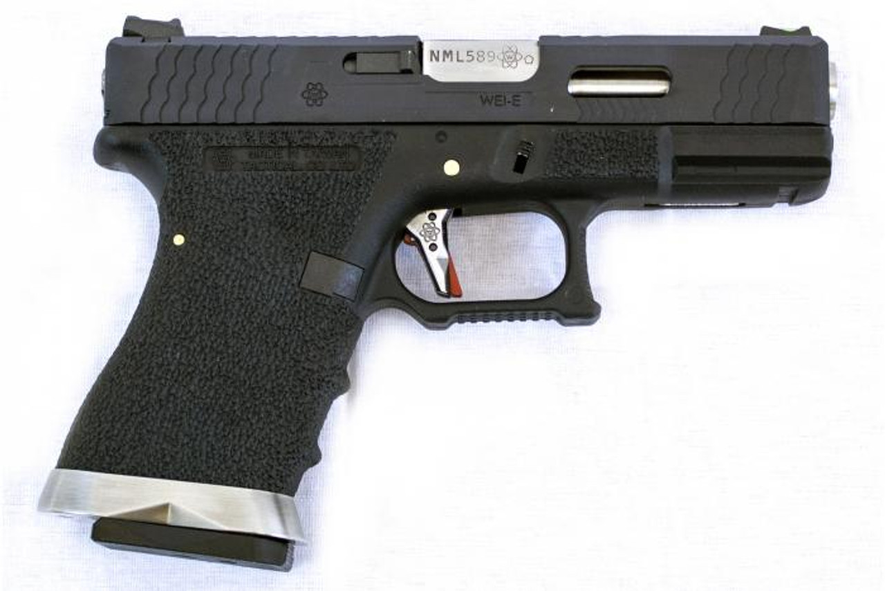 WE E Force EU19 GBB Pistol BK (Black Slide and Silver Barrel )