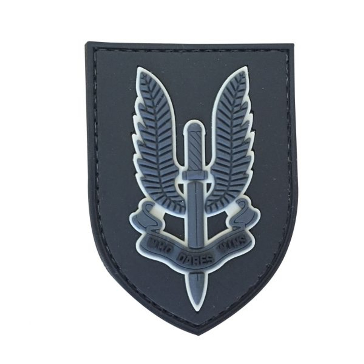 TPB SAS Who Dares Win Insignia PVC Patch Black AGL Airsoft