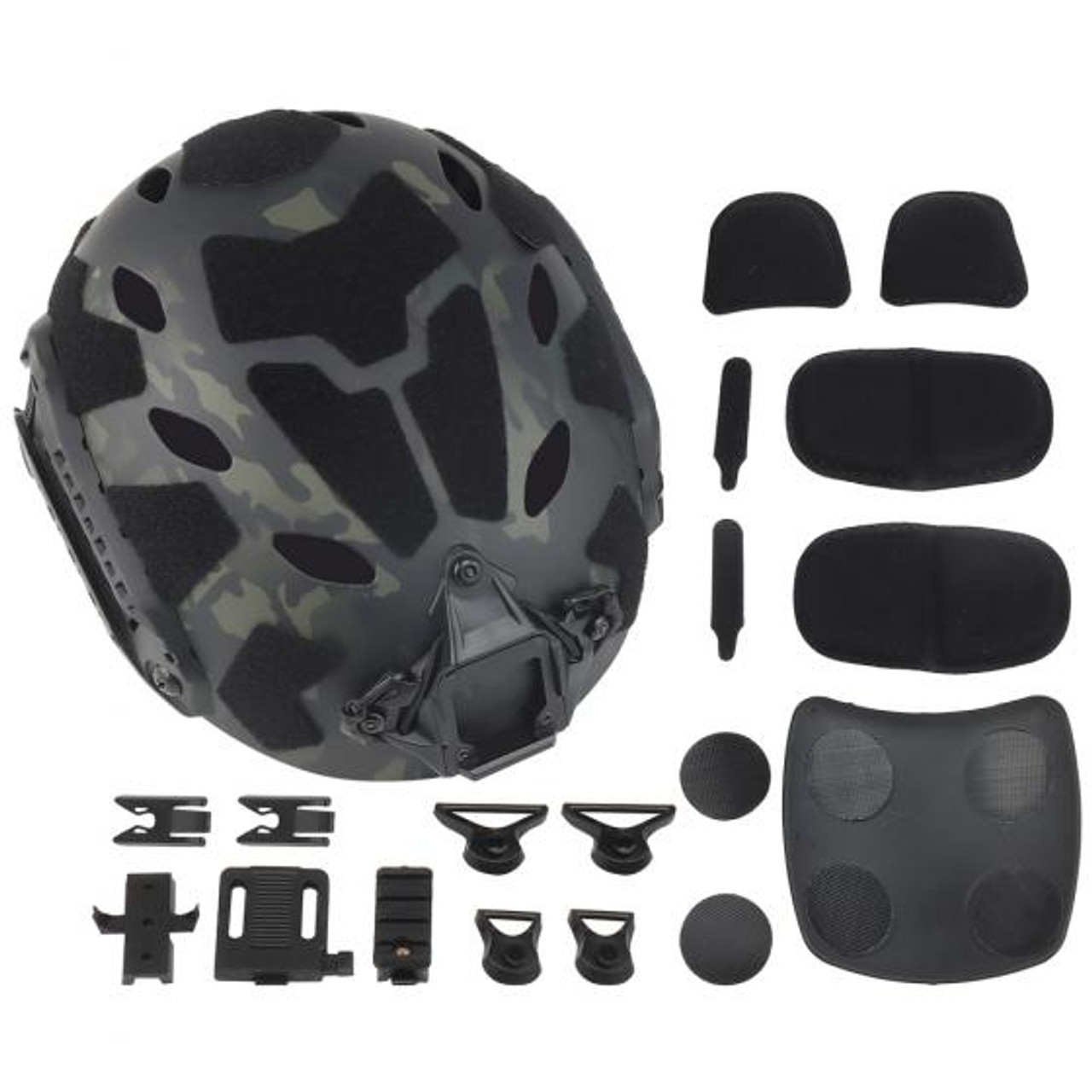 Nuprol Fast Railed SF AIR Helmet - Black Camo