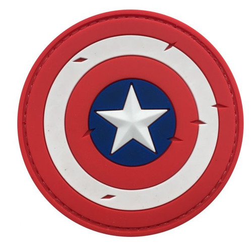 Battleworn Caps Shield PVC Patch - Red