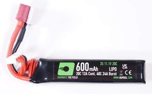 BULLDOG AIRSOFT 11.1v Li-Po Battery 1200mAh 20C Stick/Block High Powered  Mini Tamiya Connector