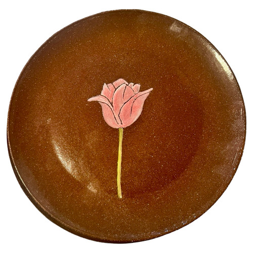 Large Pink Tulip Plate