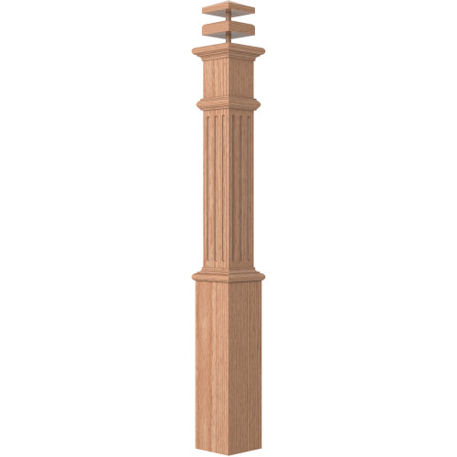 4091F XL Oak Flat Box Newel Panel - 6-1/4"