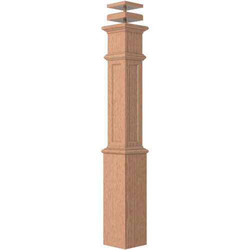 4091R XXL Oak Recessed Box Newel Panel - 7-1/2"