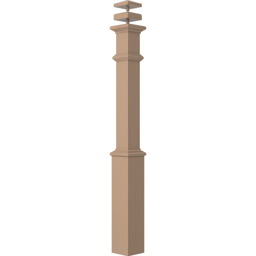 4091 Poplar Panel Box Newel - 5-1/2"