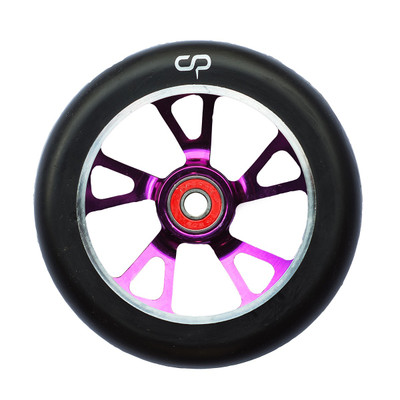 Crisp 125mm Drilled Alloy Core Wheel Purple / Black PU