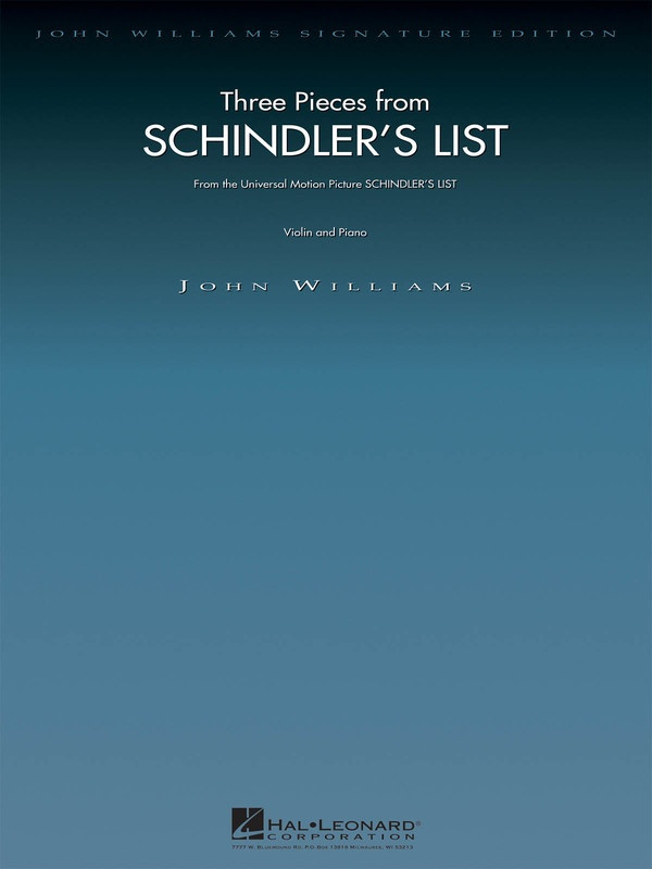 Three Pieces From Schindler S List For Violin And Piano Whitehorse Music Australia S String Specialists Violin Viola Cello