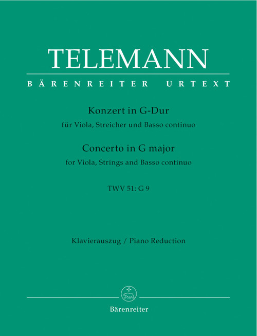 Telemann, Georg Philipp: Concerto for Viola and Orchestra in G major TWV 51:G9