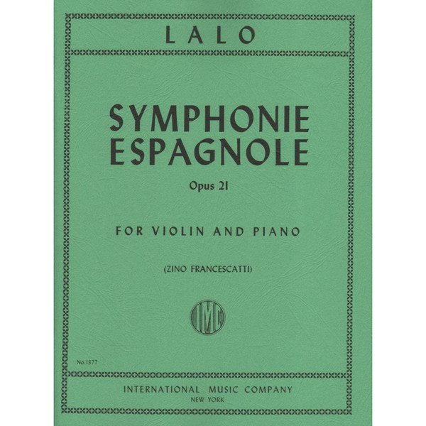 Lalo, Edouard: Symphonic espagnole Op. 21 for Violin and Piano (IMC)