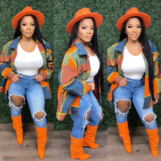 Orange wool / tweed style jacket Orange wool / tweed style jacket