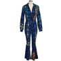 Printed micro trumpet leg Jumpsuit