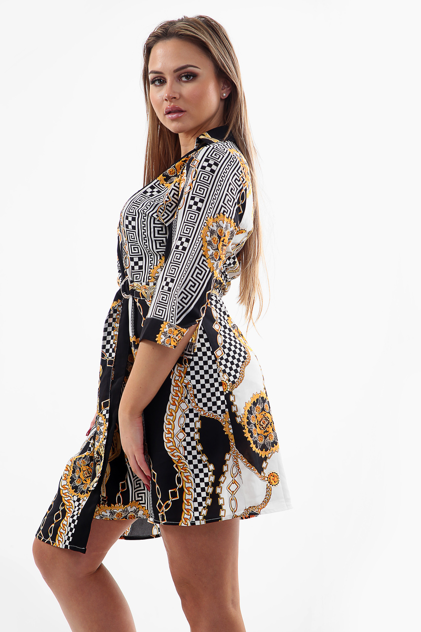 versace inspired print dress