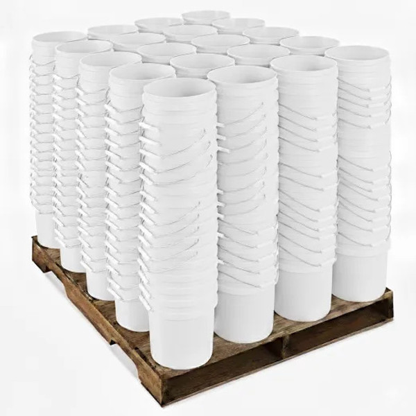 Skid Lot – 360 Sets of 2 Gallon Buckets with Lids | Food-Grade HDPE | Wholesale Pallet, Made in USA