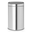 Touch Bin New 40L FlatBack FPP Matt Steel