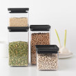 Stackable Square Canister Dark Grey Lid Set of 4