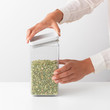 Stackable Square Canister 1.6L Light Grey Lid