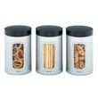 Window Canister 1.4 Litre 3 Piece Set  - FPP Matt Steel