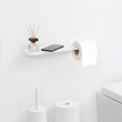 Mindset Toilet Roll Holder w/ Shelf Mineral Fresh White