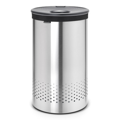 Laundry Bin 60 Litre - Matt Steel with Dark Grey Lid Laundry Bin 60 Litre - Matt Steel with Dark Grey Lid