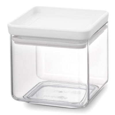 Stackable Square Canister 0.7L Light Grey Lid Stackable Square Canister 0.7L Light Grey Lid