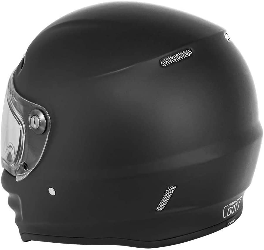 Torc T9 Retro Full Face Motorcycle Helmet - Flat Black - Medium
