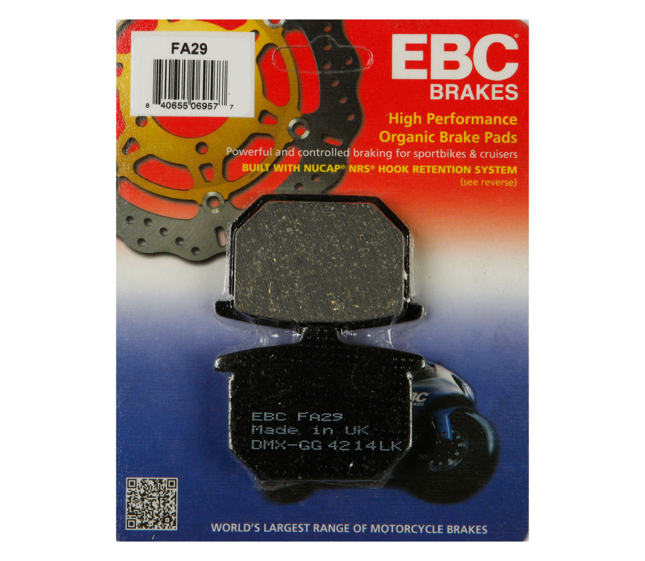 EBC Organic Front or Rear Brake Pads - FA29 - Honda CX500 CB750