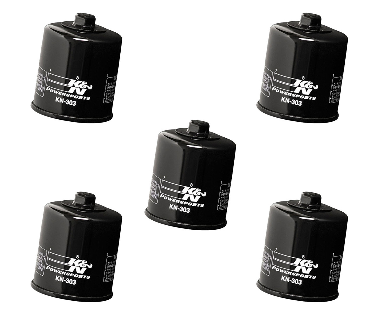 5 Pack K&N Oil Filters - Honda Kawasaki Yamaha