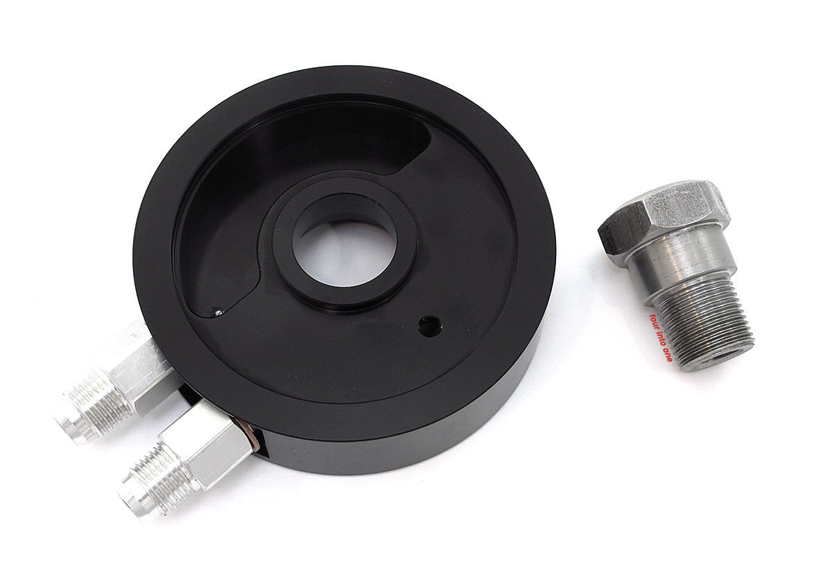 TTR400 Aluminum Anodized Oil Cooler Sandwich Plate Adaptor Black