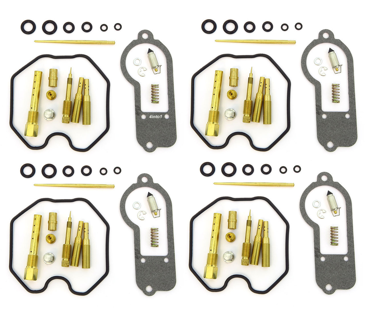 4 Sets Motorfiets Carburateur Reparatieset – Voor CB500 Four 1971-1973, Met Pakkingen, Sproeiers En Rubbers, Metaal En Rubber, Eenvoudig Te Monteren