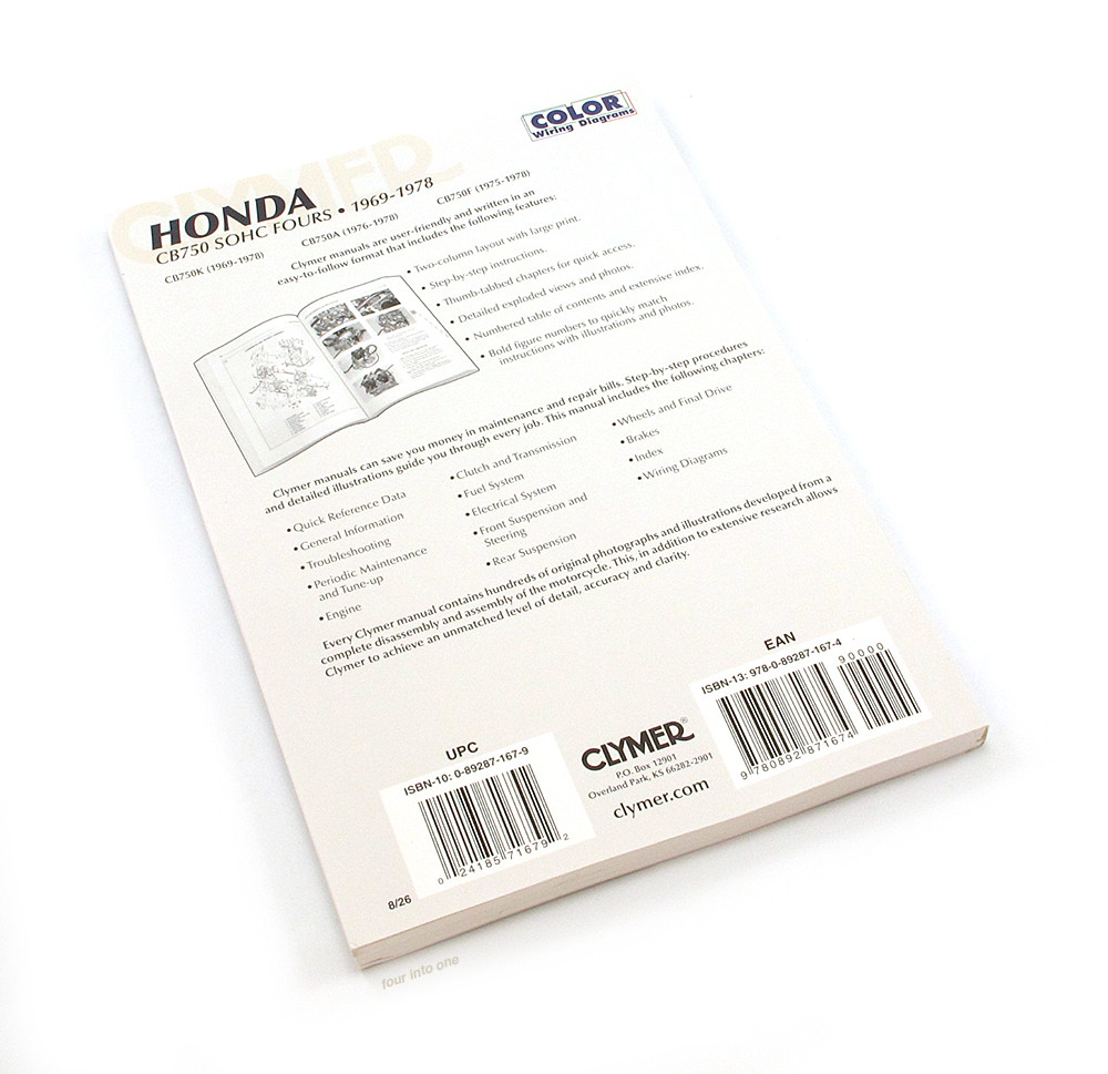 Clymer Manual - Honda CB350-550 SOHC Fours 1971-1978 - 4into1.com