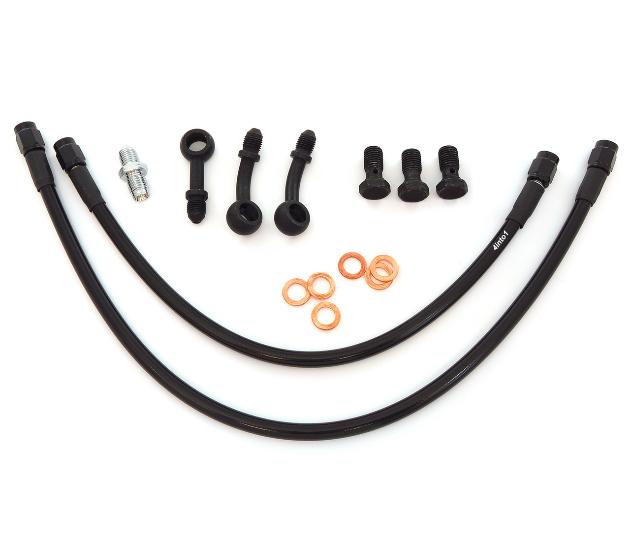 Stainless Steel Brake Line Kit - Black - Direct Caliper Mount