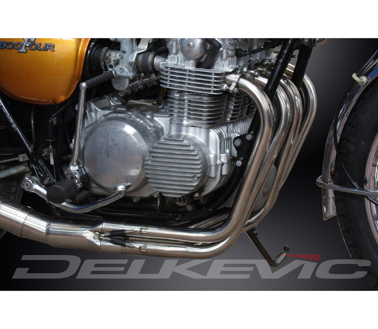 Delkevic 4into1 Stainless Steel Exhaust - Straight Muffler - Honda 