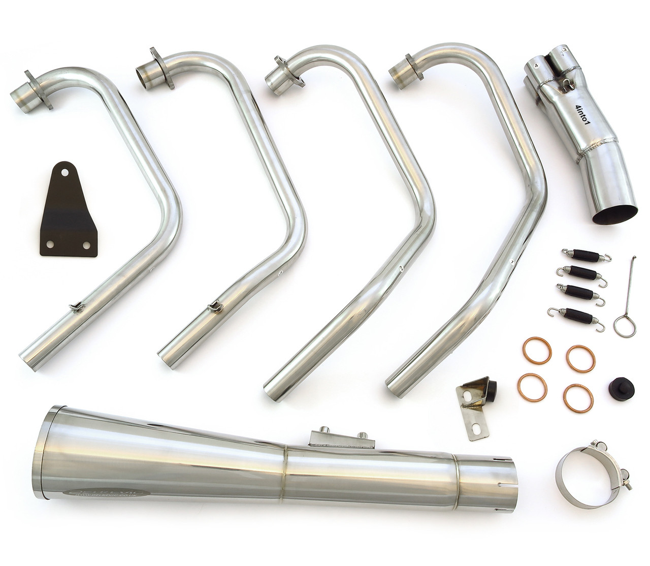 Delkevic 4into1 Stainless Steel Exhaust - Megaphone Muffler