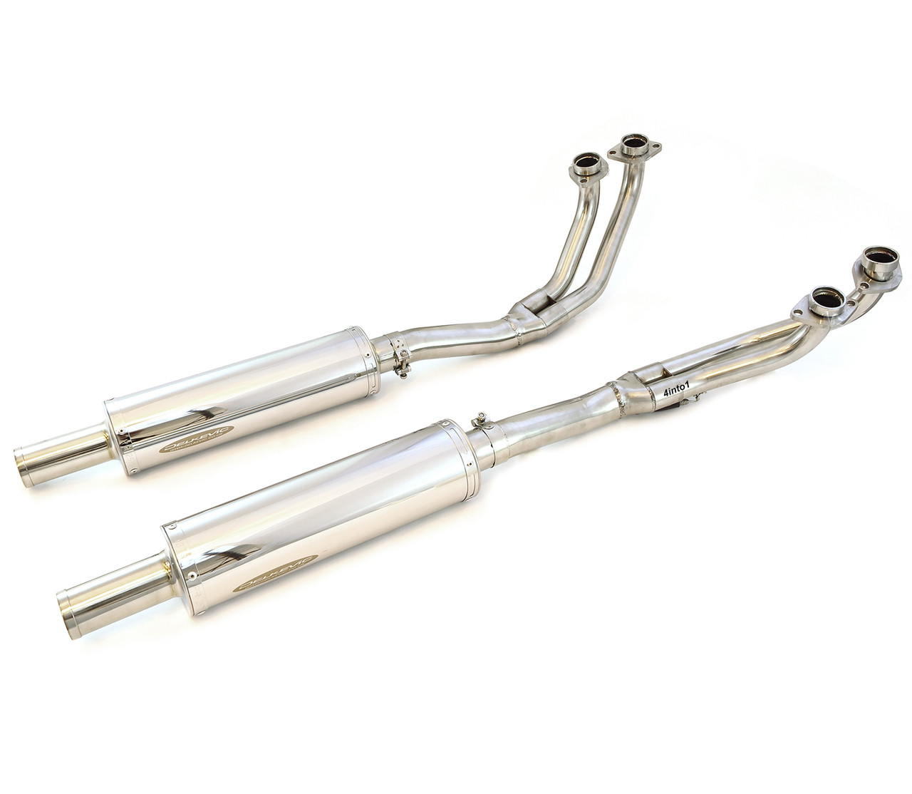 Delkevic 4into2 Stainless Steel Exhaust - Honda GL1000 Gold Wing