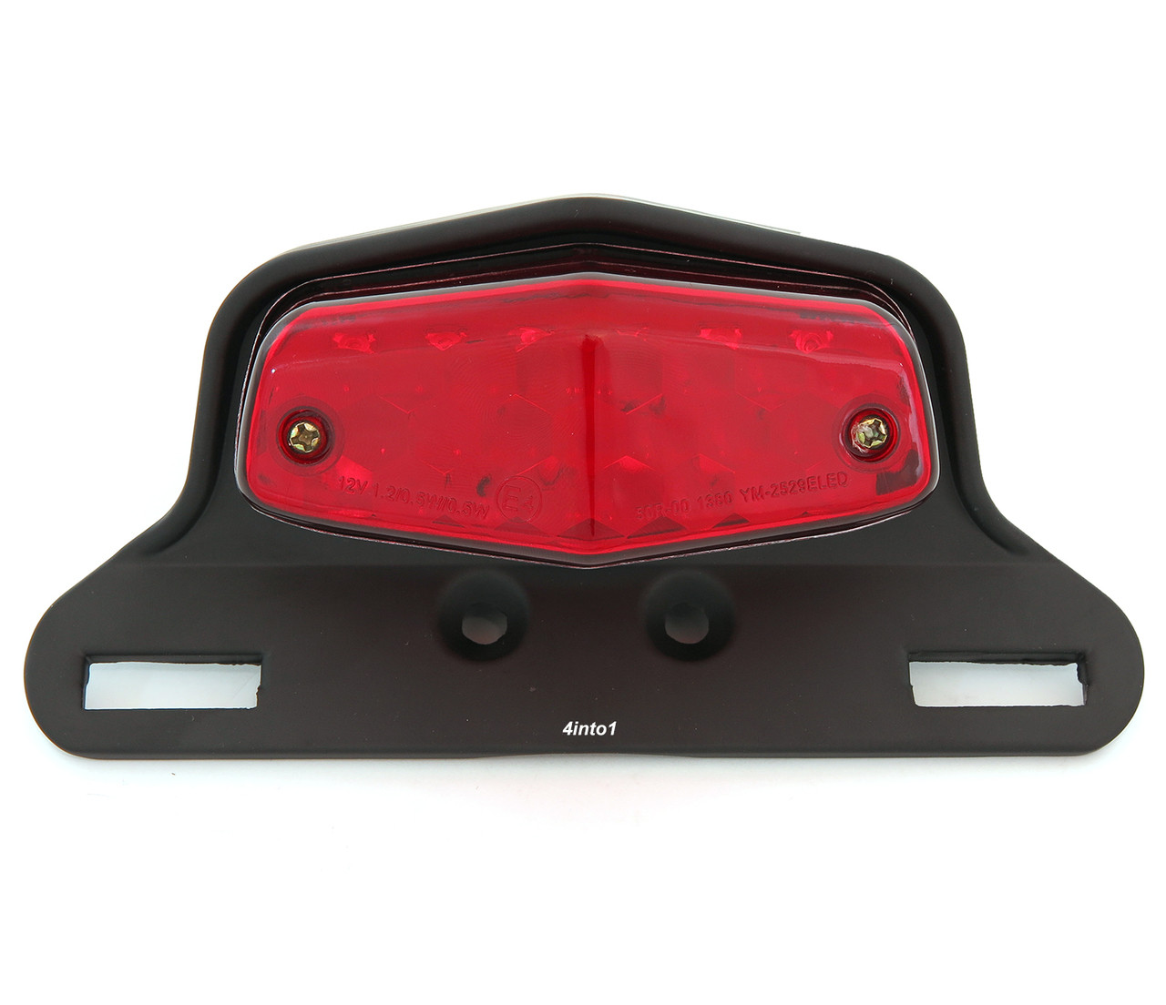 Lucas Style LED Tail Light Assembly Matte Black w/ Red Lens