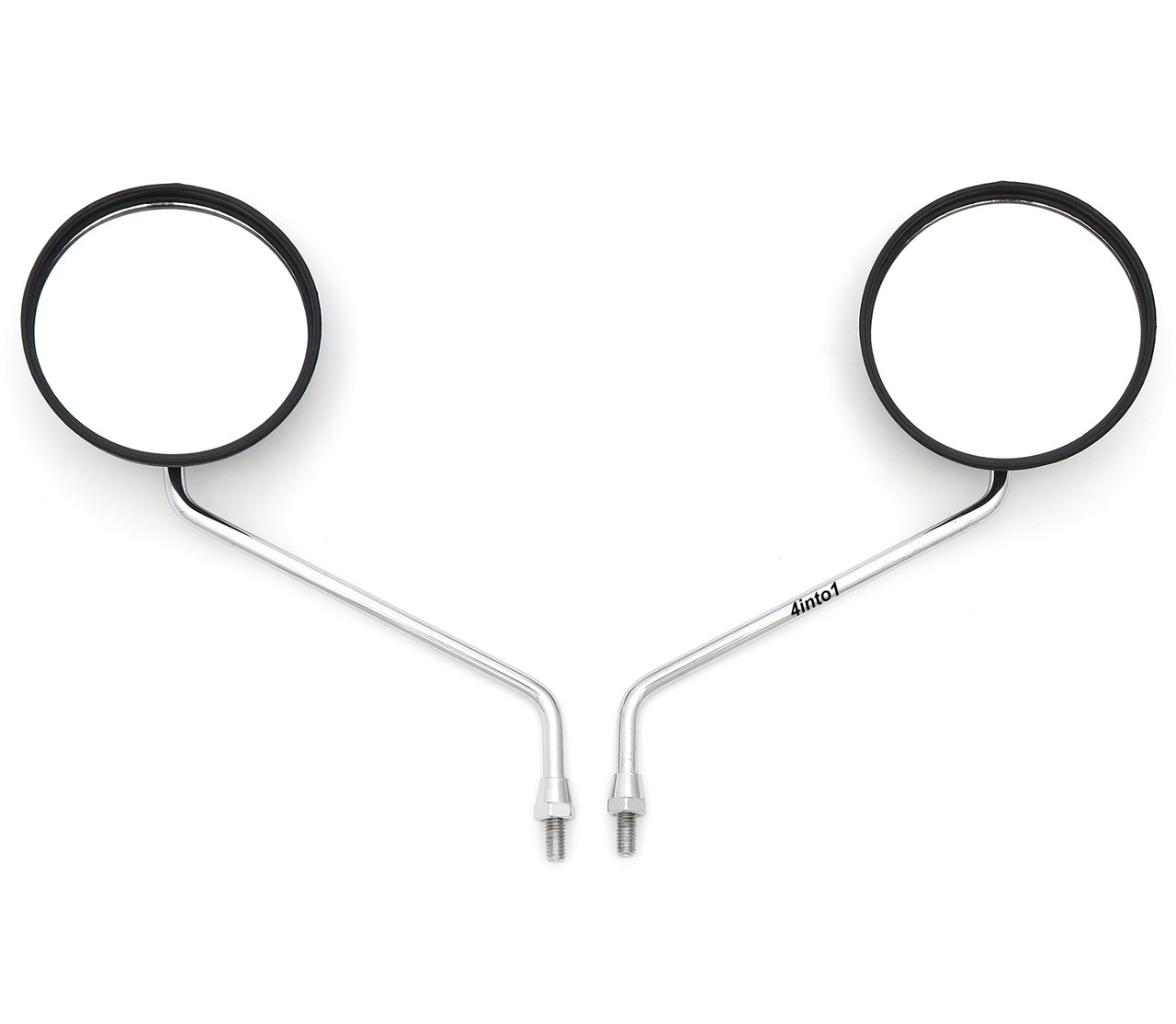 Round Black and Chrome Mirror Set - 8mm