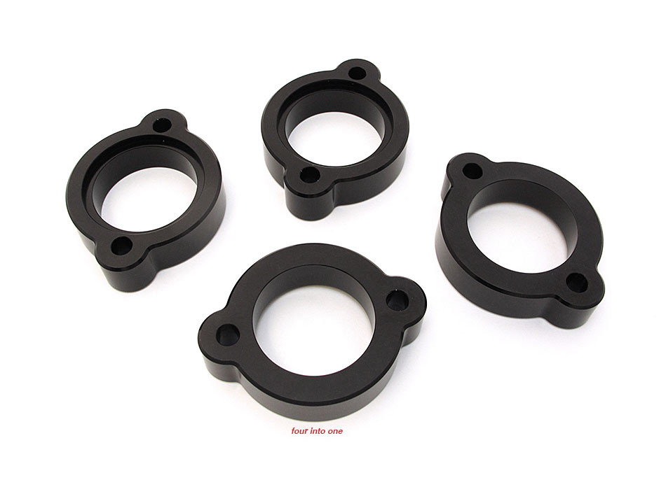 TTR400 Aluminum Anodized Exhaust Flange Set - Black - CB175 CB350F