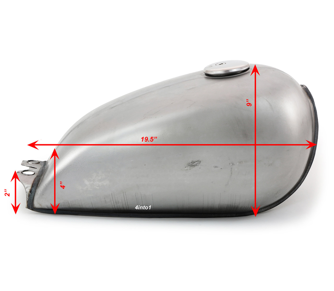 The Pacifica Bobber Gas Tank - Raw Steel