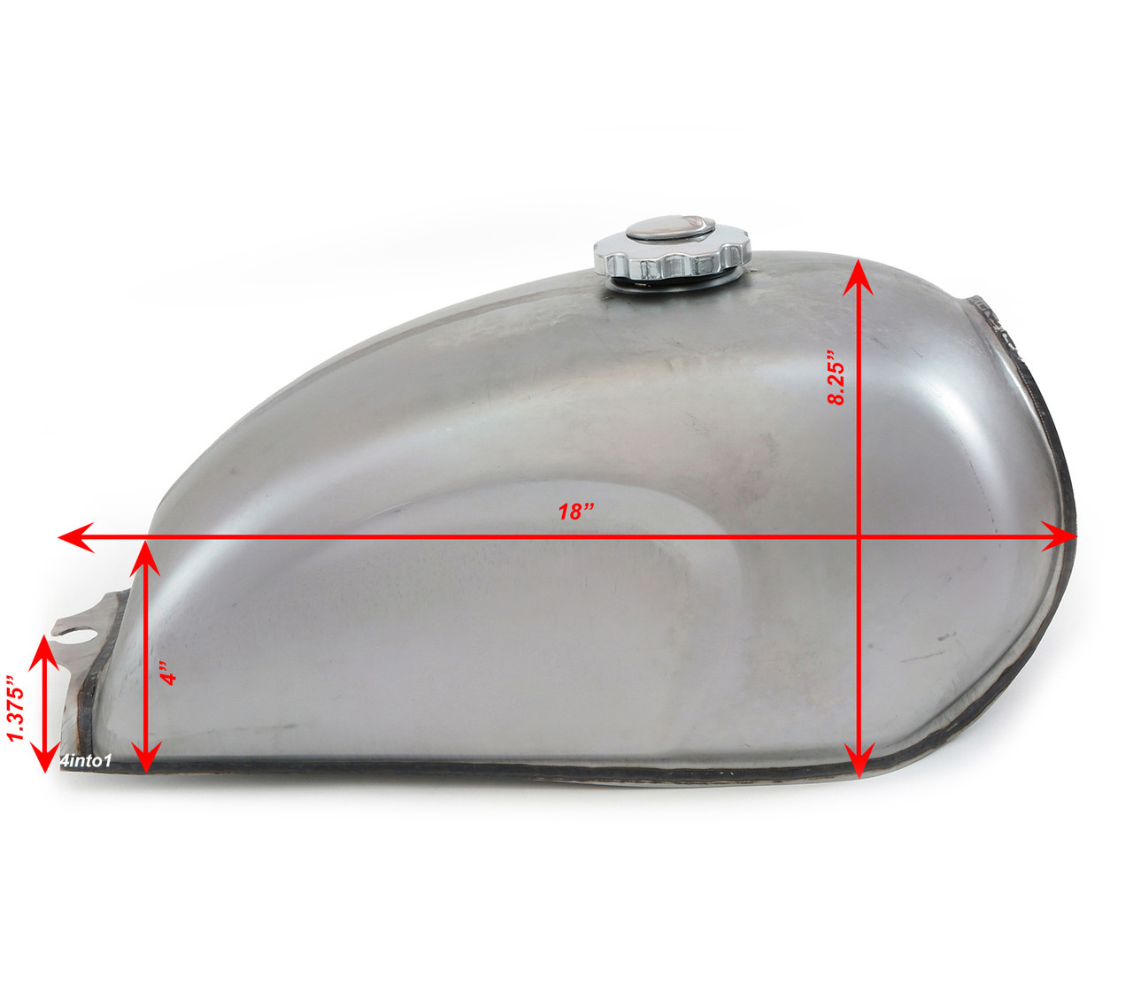 The Skyline Cafe Racer Gas Tank - Raw Steel