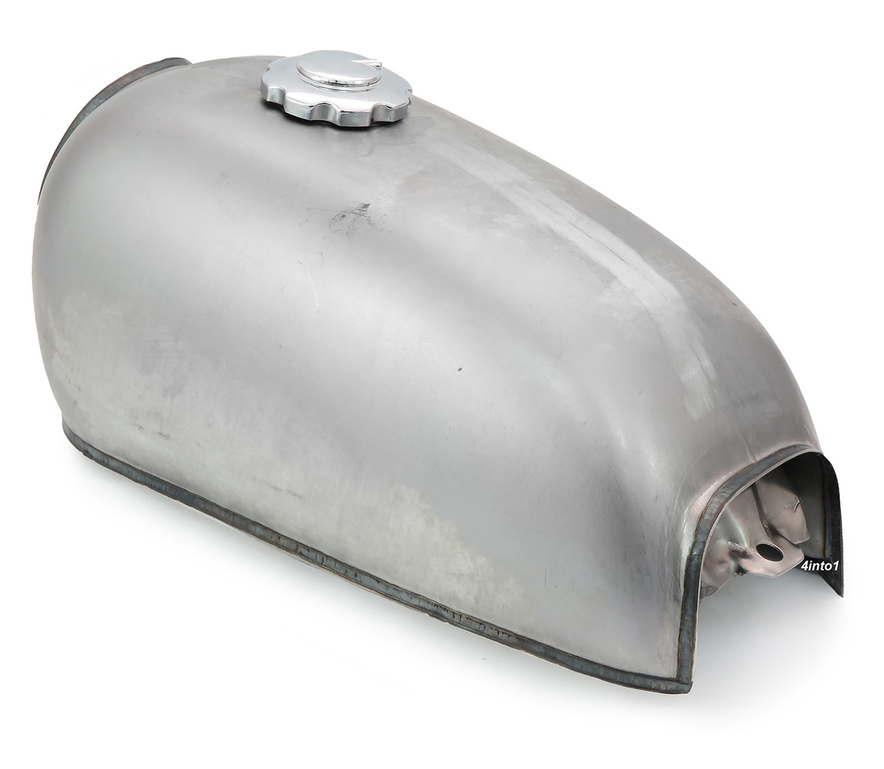 The Peanut Classic Style Gas Tank - Raw Steel