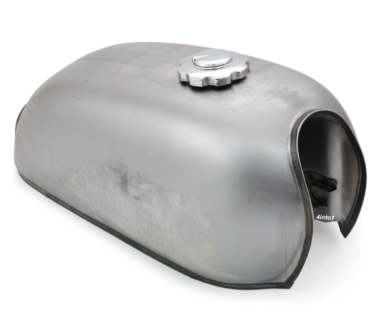 The Peanut Classic Style Gas Tank - Raw Steel