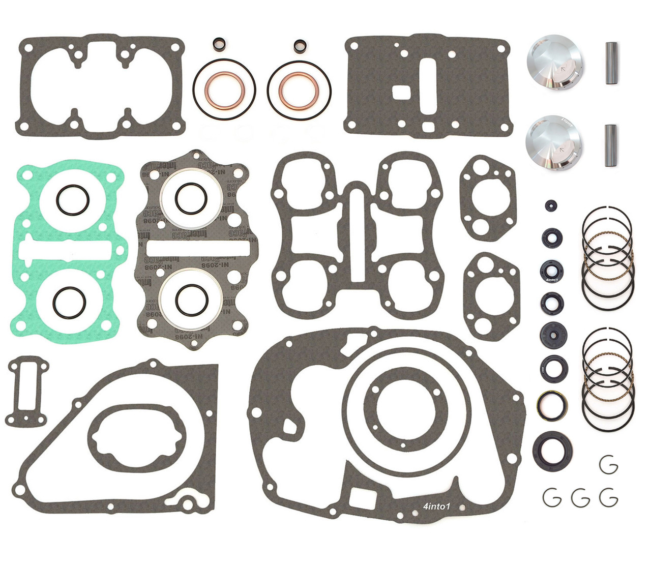 Engine Rebuild Kit w/ Pistons Honda CB/CL350K 70-73 SL350K