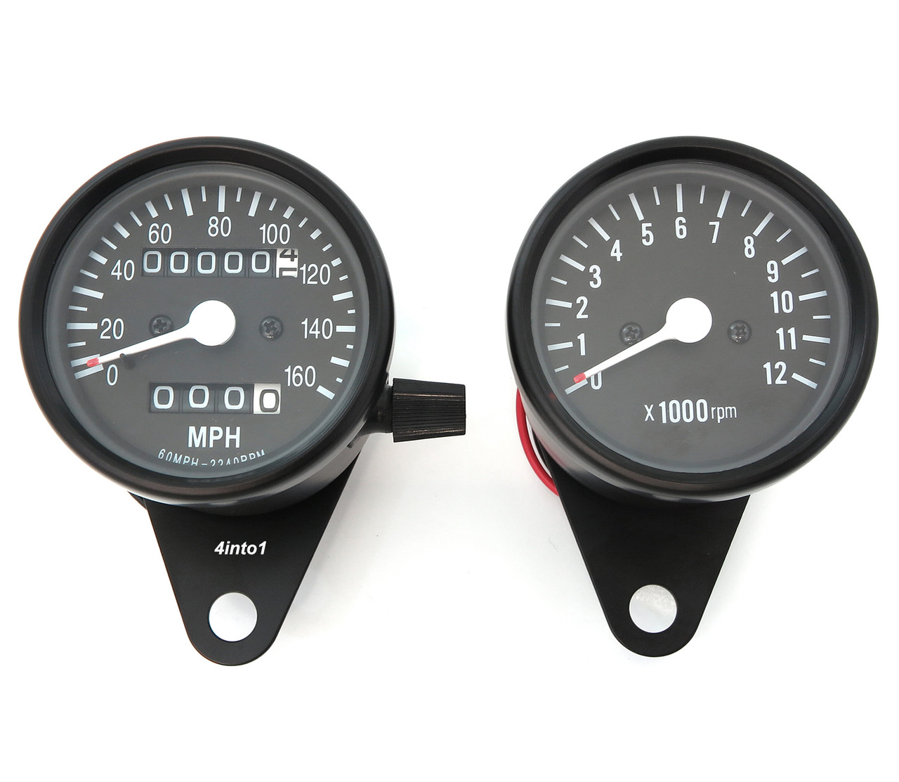 MPH Mini Speedometer 2240:60 & Tachometer 1:7 - Black