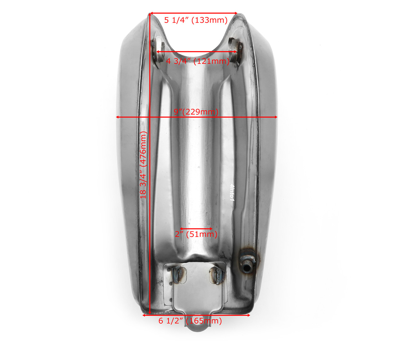 The Scrambler Cycle Gas Tank - Raw Steel