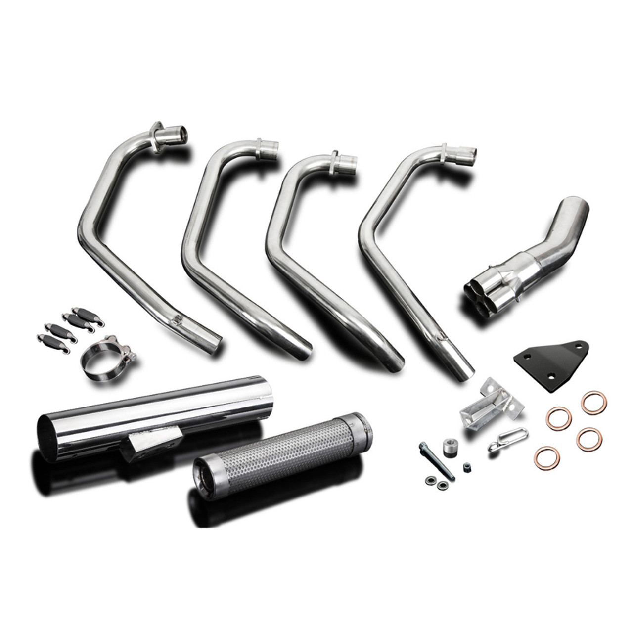 Delkevic 4into1 Stainless Steel Exhaust - Straight Muffler - Honda CB750F  Super Sport '75-'76