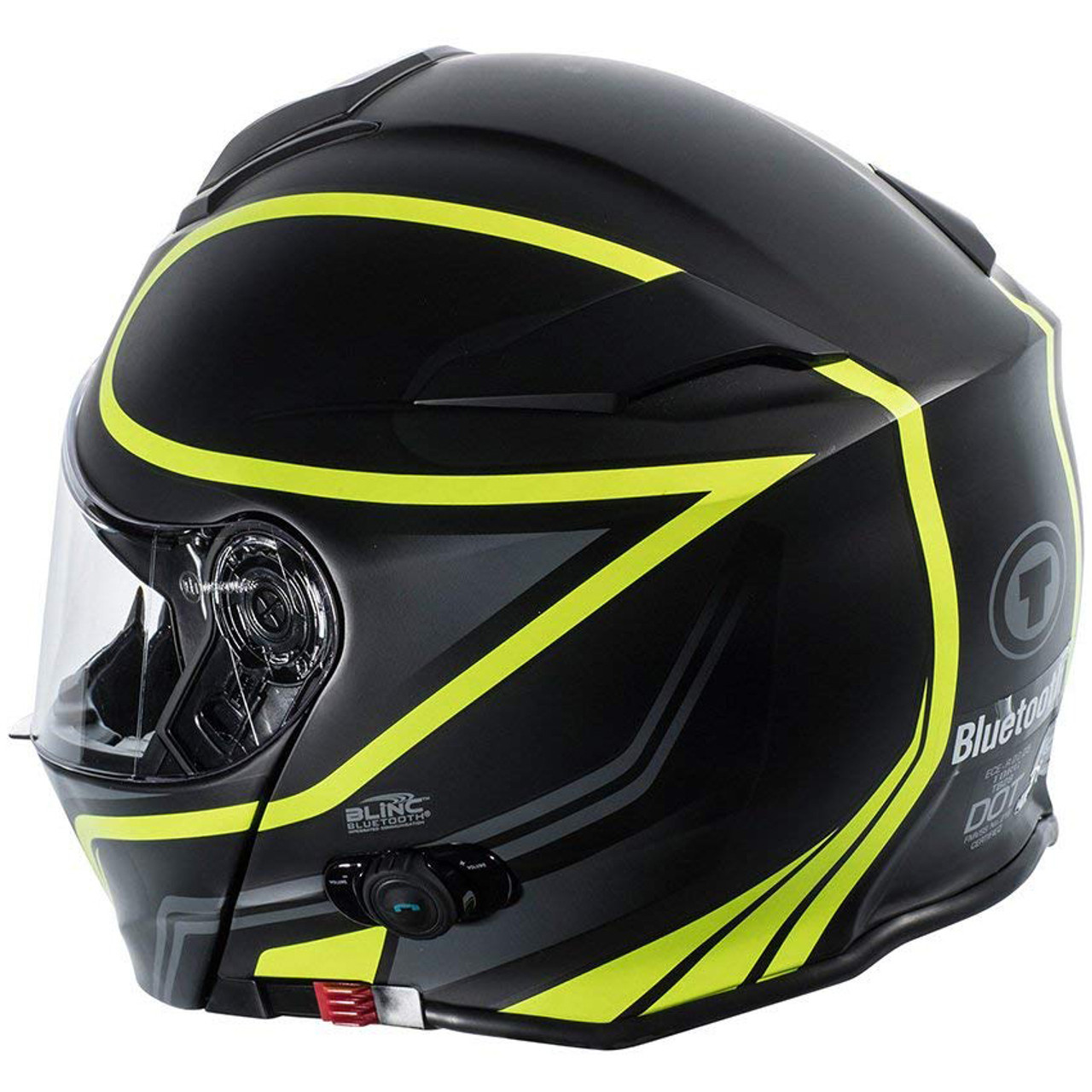 Torc T28B Modular Bluetooth Motorcycle Helmet - Flat Black Vapor Hi Viz  Yellow - XX-Large (Blemished)